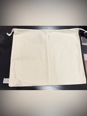 Loewe Authentic Cream Drawstring Dust Bag with anagram Logo Tab